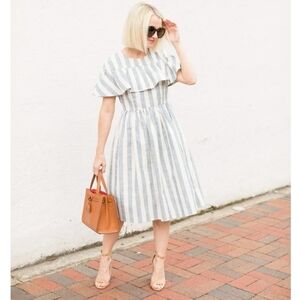 Rachel Parcell Santorini Ruffle Striped Dress